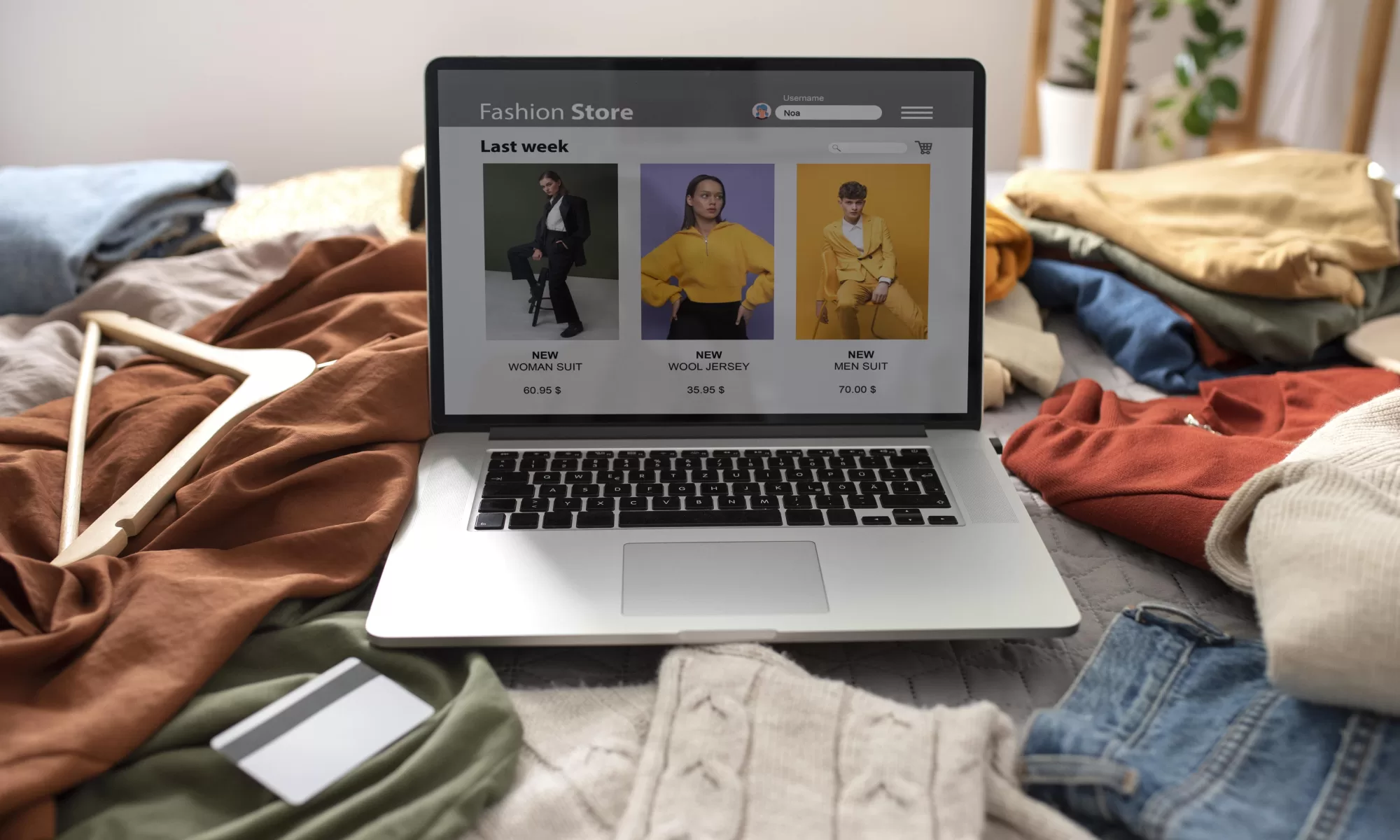 A luxury fashion buyer viewing their laptop