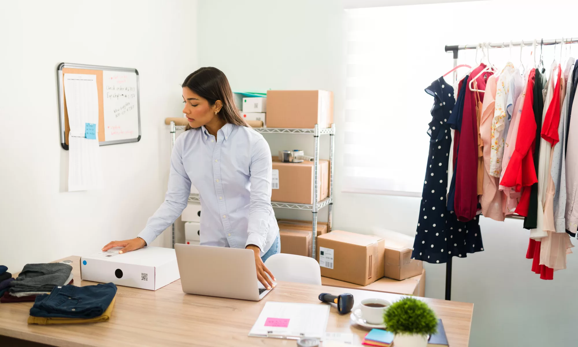 Business owner checking sales orders