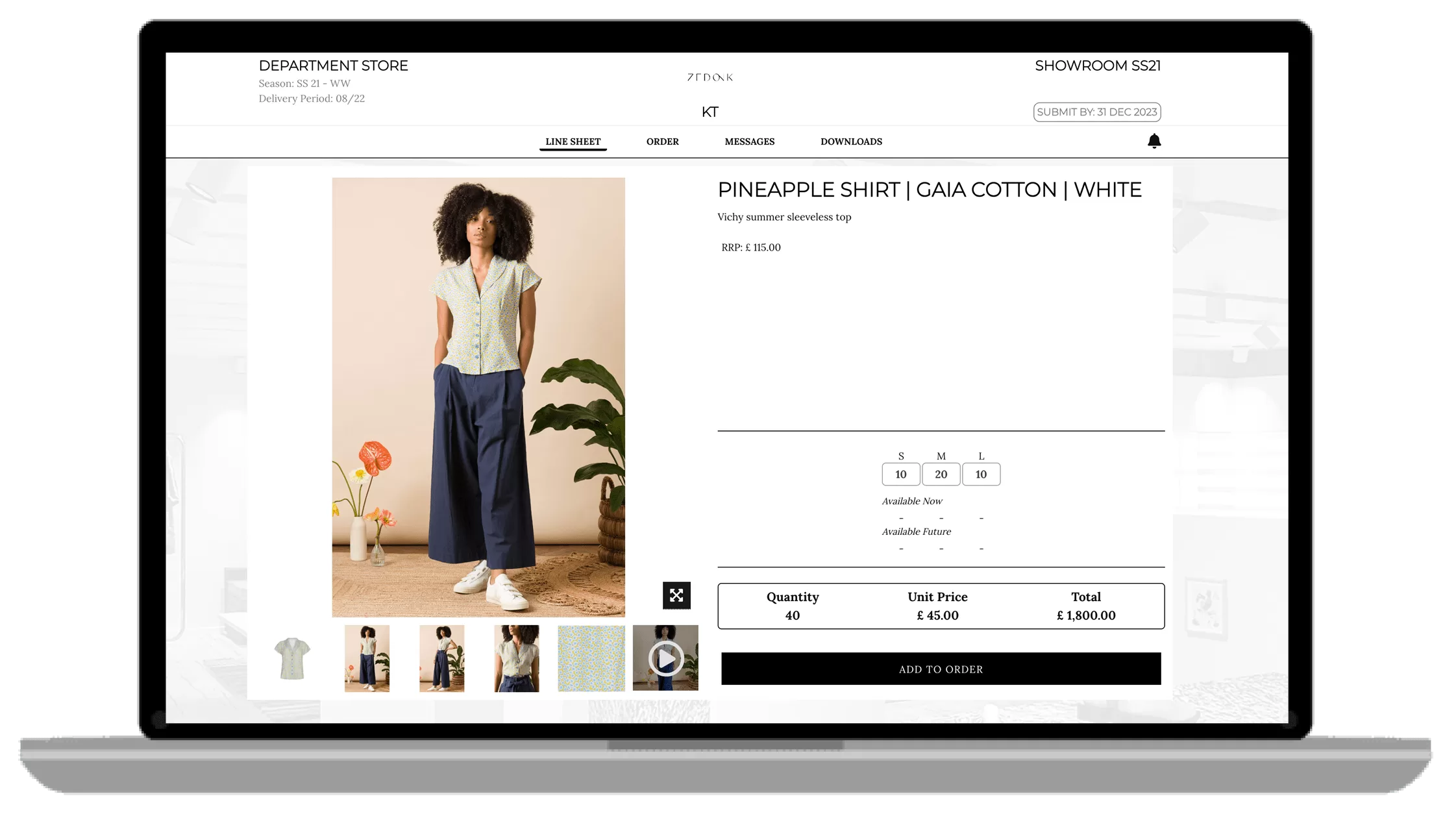Zedonk's Digital Showroom interface.