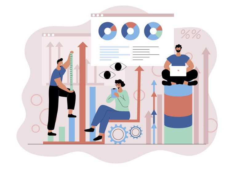 Illustration of ERP use case with graphs and people