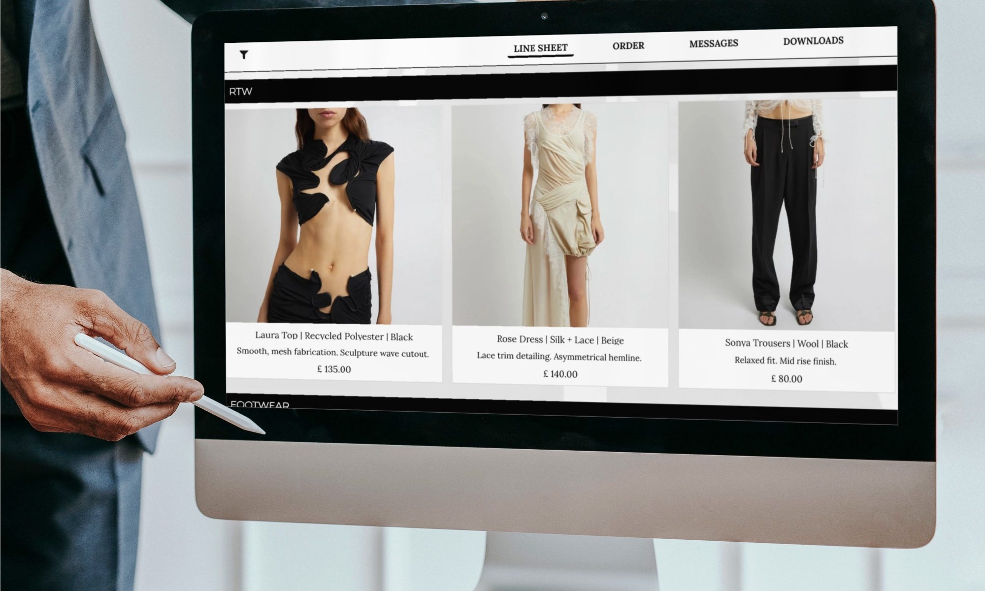 Zedonk's digital showroom module demonstrated on a computer